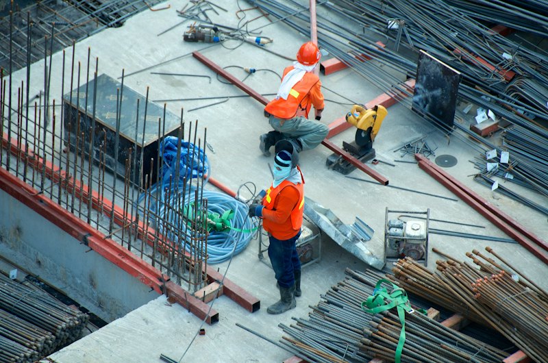 Engineers working on a construction site