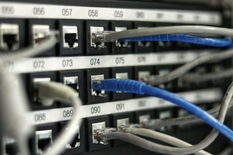 Network patch panel with cabling